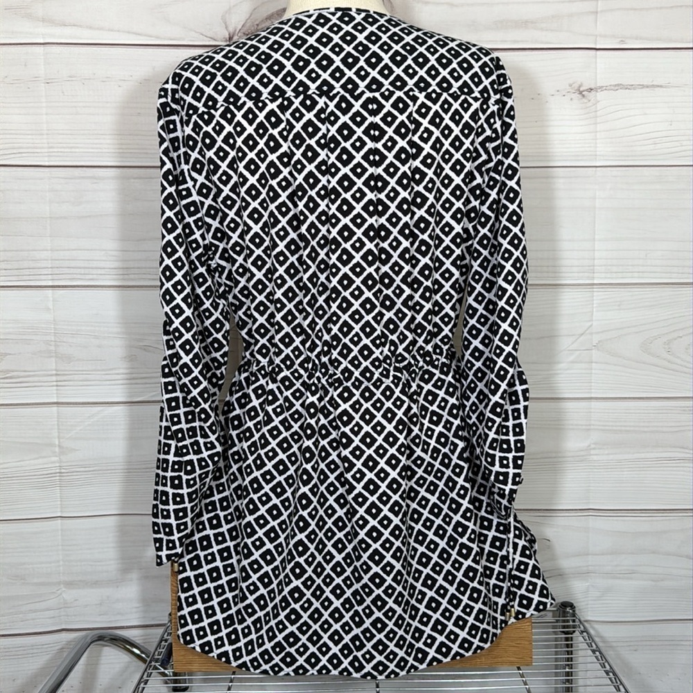 NWT Jones New York Black and White Geometric Tunic Top Size XL - Picture 4 of 8